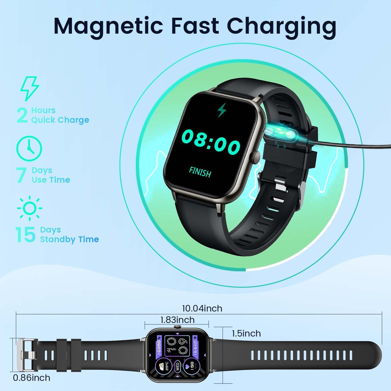 Smartwatch Fitness Tracker for Women Men: 1.83" Smart Watch Answer Make Calls with Heart Rate Sleep Monitor 100+ Sport Mode Calorie Step Counter IP67 Waterproof Activity Tracker Compatible IOS Android - Amazing Gadgets Outlet