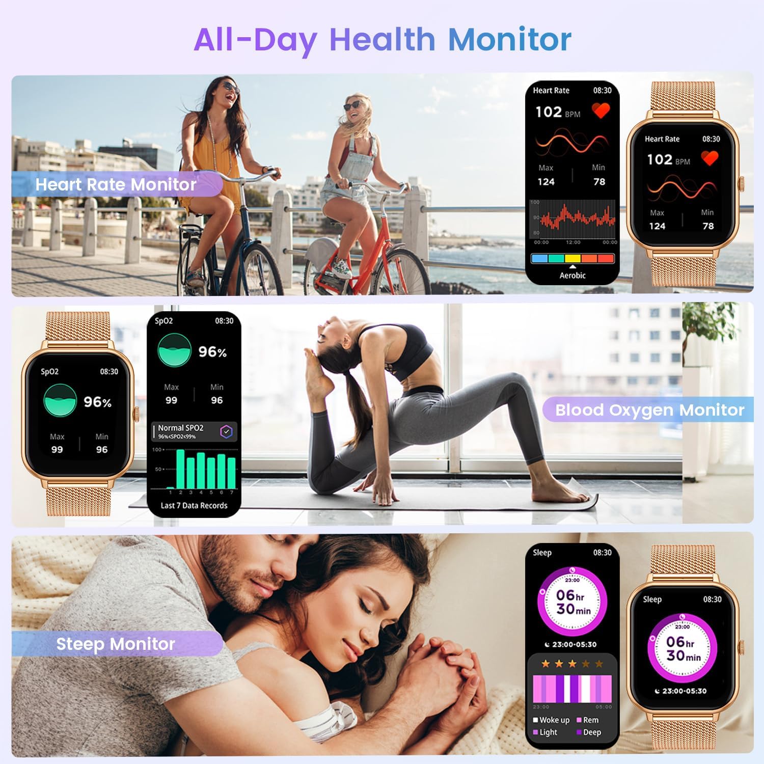 Smartwatch Fitness Tracker for Women Watches: 1.83" Touch Screen Smart Watch Band Answer Make Calls Heart Rate Blood Oxygen Sleep Monitor 100+ Sports Modes IP67 Waterproof Activity Tracker IOS Android - Amazing Gadgets Outlet