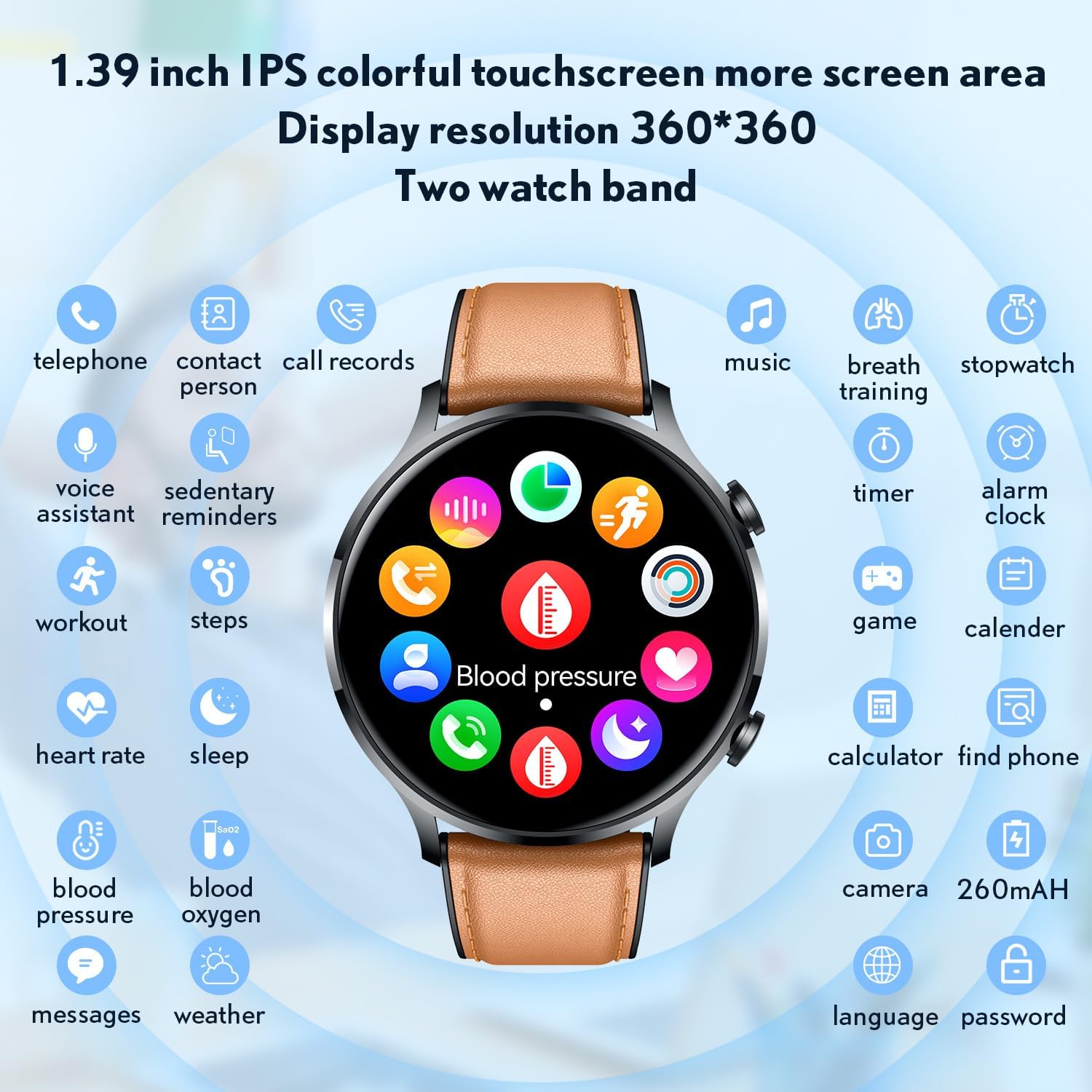 Smartwatch Fitness Watch Bluetooth Call - 1.39" Smart Watch for Men with Heart Rate Oxygen Blood Pressure Sleep Monitor 114 Sports Modes Step Counter Activity Trackers Compatible with Android iOS - Amazing Gadgets Outlet