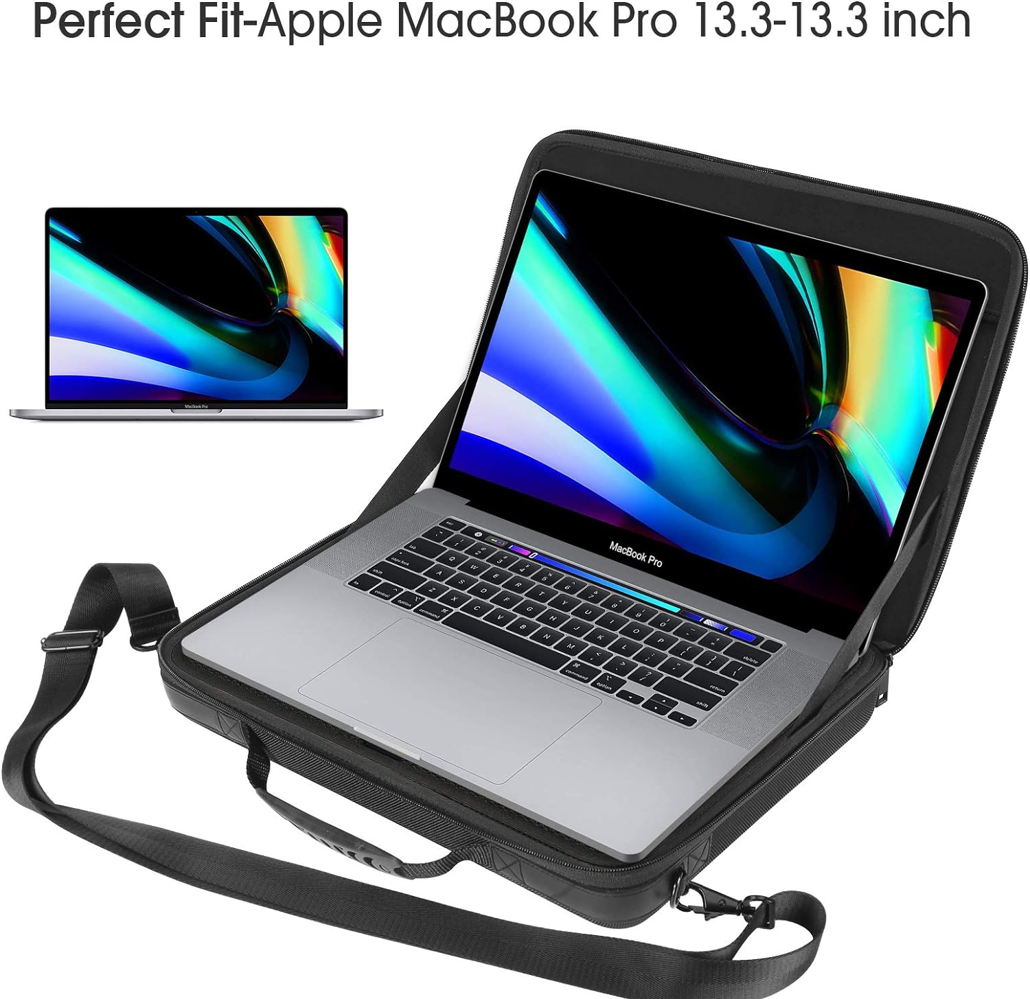 Smatree 13inch Hard Laptop Shoulder Bag Compatible with Macbook Pro 13 - 14inch/ 13.6 inch Macbook Air, 13 inch Laptop Carrying Case with Accessory Compartment,(Specially Fit UK/EU Power Plug) - Amazing Gadgets Outlet