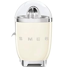 Smeg CJF01CRUK Retro 50's Style Citrus Juicer with Lid, Stainless Steel Reamer and Strainer, Anti - Drip Spout, Cream - Amazing Gadgets Outlet