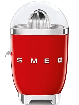 Smeg CJF01CRUK Retro 50's Style Citrus Juicer with Lid, Stainless Steel Reamer and Strainer, Anti - Drip Spout, Cream - Amazing Gadgets Outlet