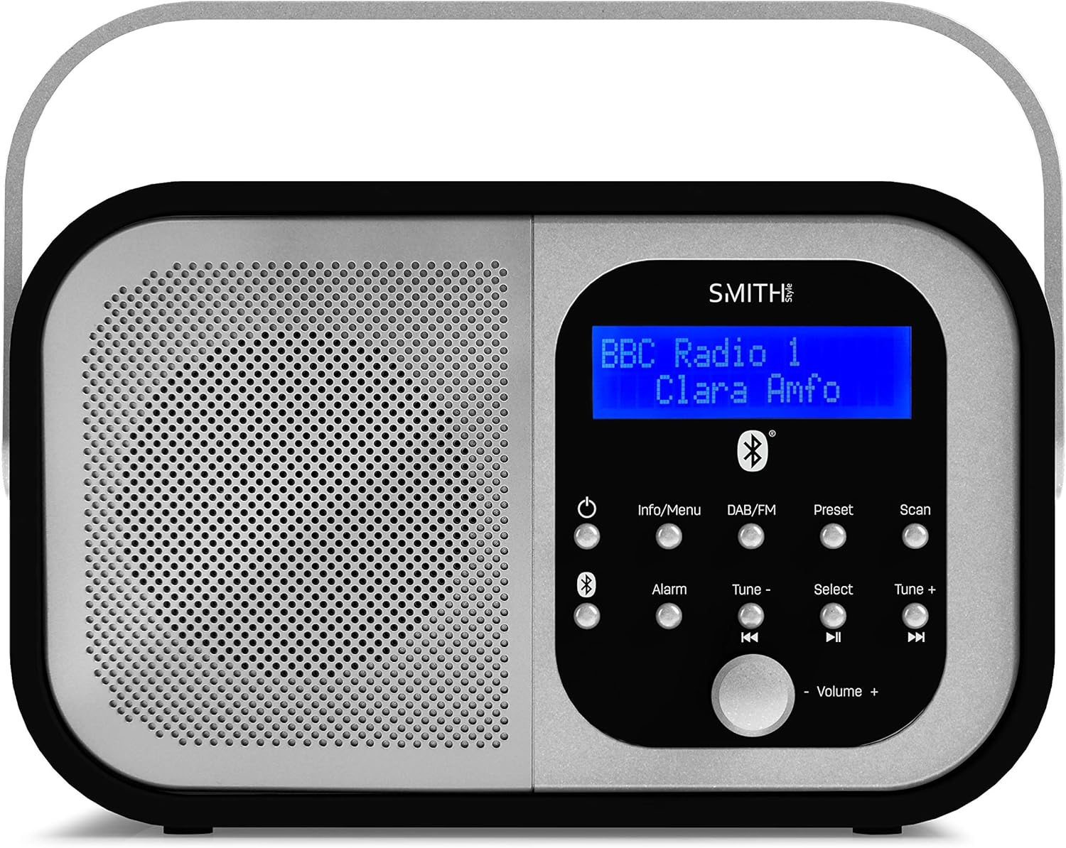 Smith - Style Retro H1 DAB Radio with Bluetooth | DAB Radio Portable | Mains and Battery Powered with DAB/DAB+ & FM | Dual Alarm | 20 Preset Stations - Amazing Gadgets Outlet