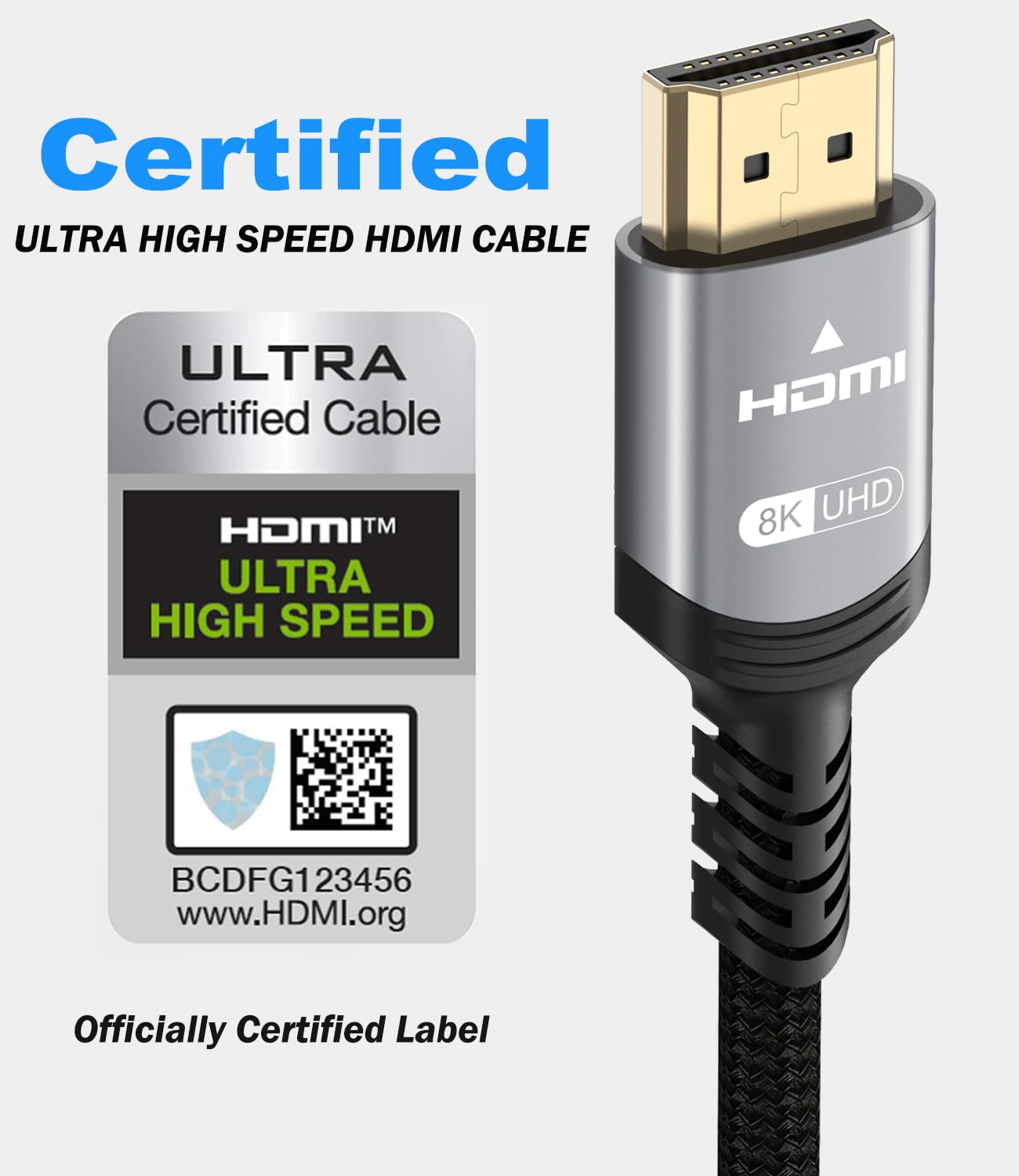 Sniokco 2024 Newest 10K 8K 4K HDMI 2.1 Cable 3M, Certified 48Gbps Ultra High Speed Braided HDMI Cable, Support Dynamic HDR, eARC, Dolby Atmos, 8K@60Hz, HDCP 2.2 2.3, Compatible with HDTV Monitor - Amazing Gadgets Outlet