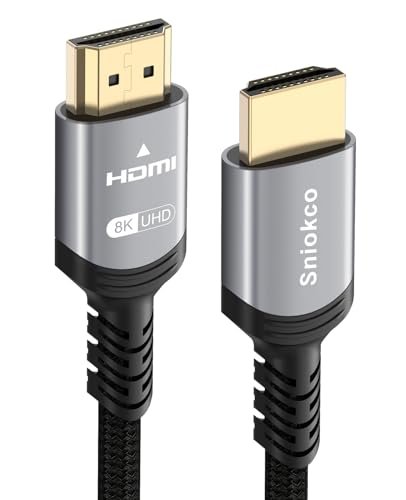 Sniokco 2024 Newest 10K 8K 4K HDMI 2.1 Cable 3M, Certified 48Gbps Ultra High Speed Braided HDMI Cable, Support Dynamic HDR, eARC, Dolby Atmos, 8K@60Hz, HDCP 2.2 2.3, Compatible with HDTV Monitor - Amazing Gadgets Outlet