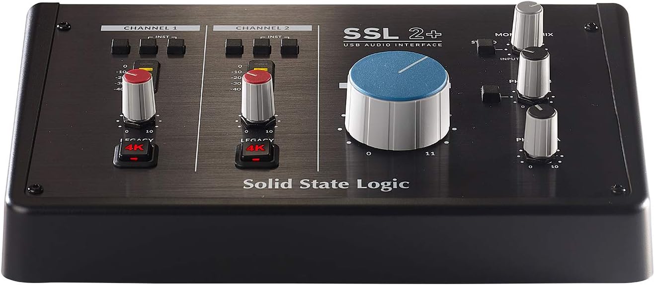 Solid State Logic SSL 2+ (2 Plus) USB Audio Interface - 24 bit/192 kHz, 2 - in 4 - out, with SSL Legacy 4K Analogue Enhancement and Included SSL Software Production Pack - Amazing Gadgets Outlet