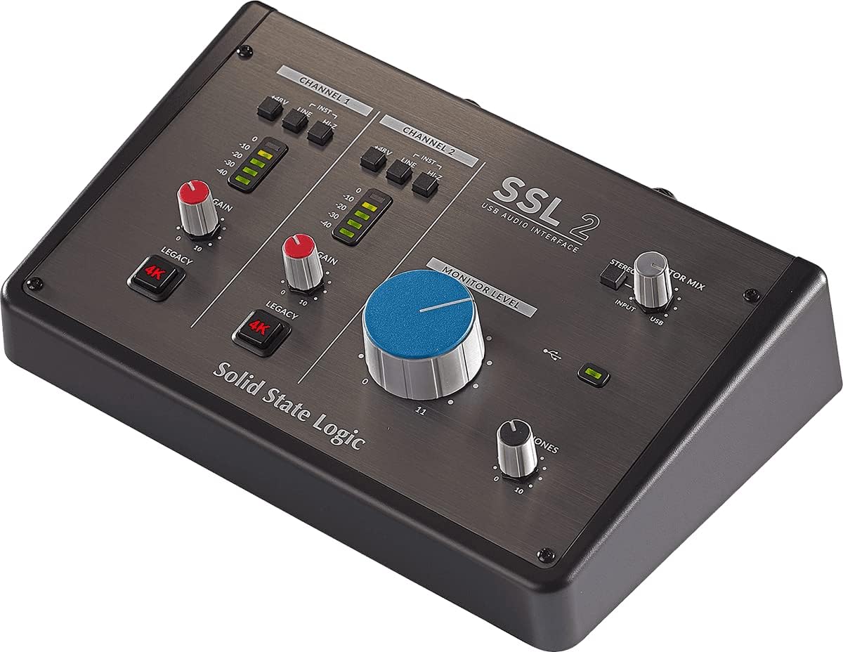 Solid State Logic SSL 2+ (2 Plus) USB Audio Interface - 24 bit/192 kHz, 2 - in 4 - out, with SSL Legacy 4K Analogue Enhancement and Included SSL Software Production Pack - Amazing Gadgets Outlet