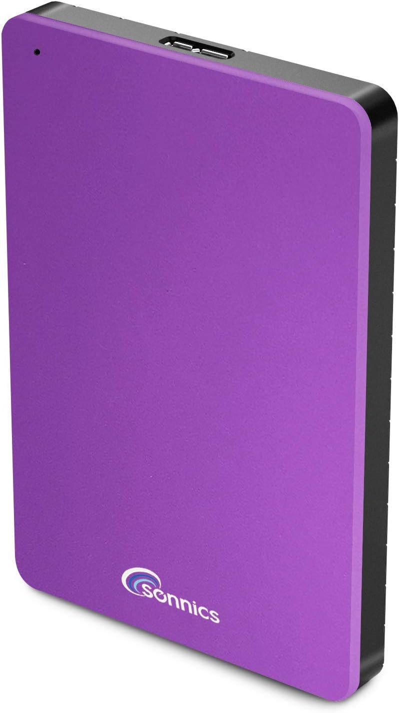 Sonnics 500GB Purple External Portable Hard drive USB 3.0 super fast transfer speed for use with Windows PC, Apple Mac, Smart tv, XBOX ONE & PS4 - Amazing Gadgets Outlet