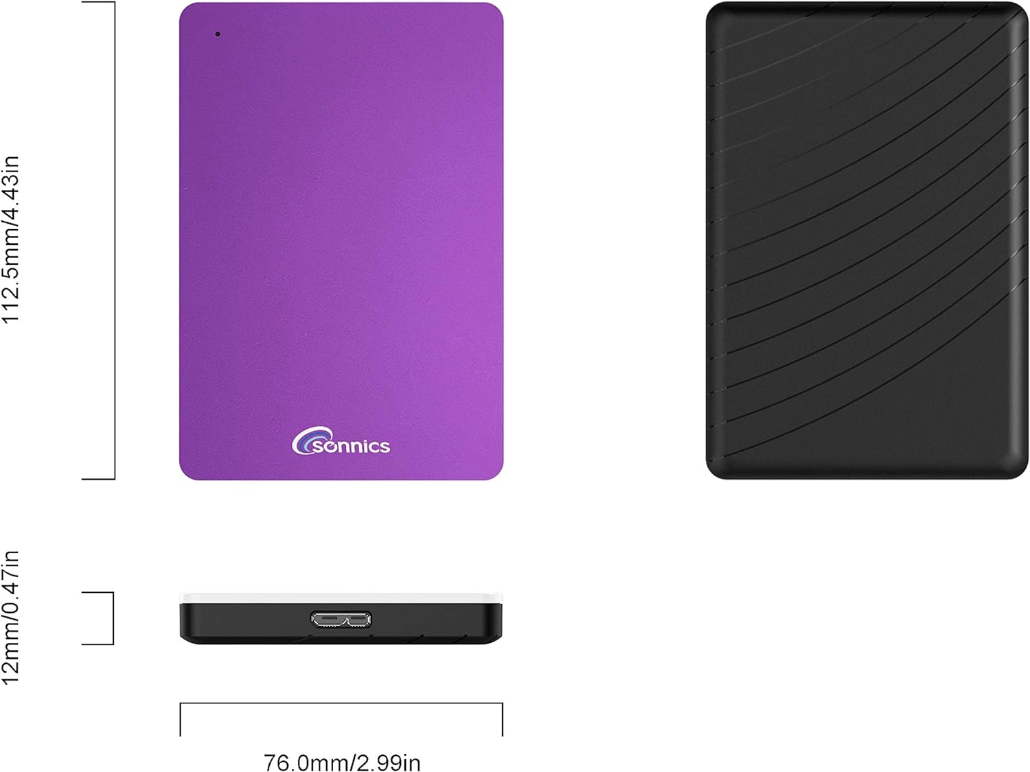 Sonnics 500GB Purple External Portable Hard drive USB 3.0 super fast transfer speed for use with Windows PC, Apple Mac, Smart tv, XBOX ONE & PS4 - Amazing Gadgets Outlet