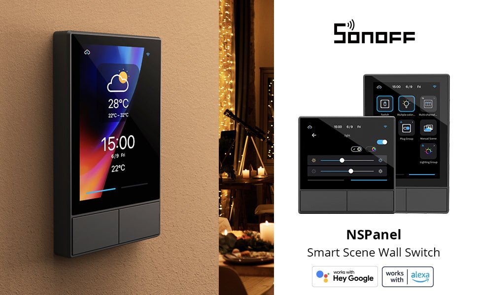 SONOFF NSPanel Smart Scene Wall Switch Hub, Smart Display, Built - in Temperature Thermostat and Environmental Sensor, All - in - One Control Center on HMI Panel - Amazing Gadgets Outlet