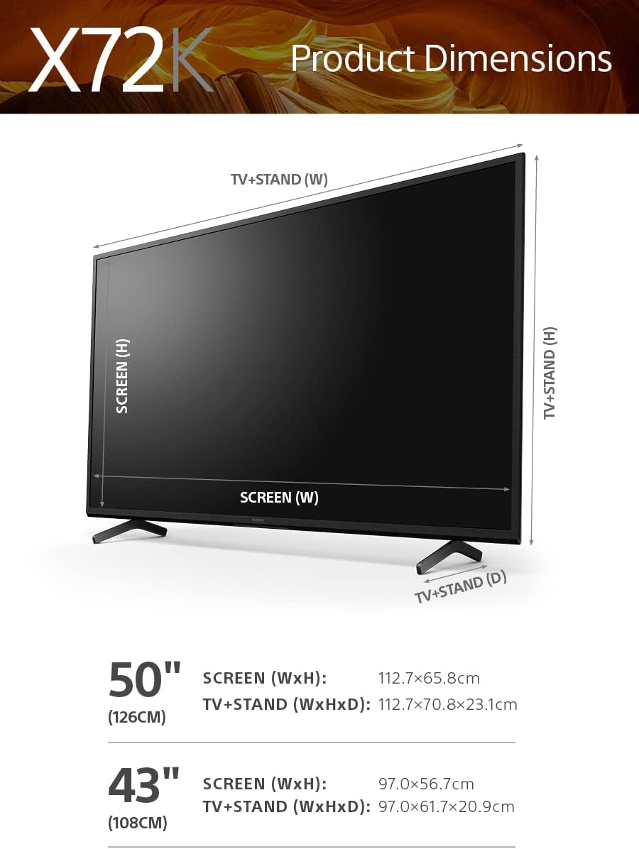 Sony KD - 50X72K/P BRAVIA X72K 50 Inch TV (LED, 4K Ultra HD, Smart TV (Android TV) 2022 Model), Black - Amazing Gadgets Outlet