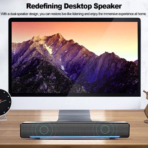 Sound Bars, Mini Speaker Stereo Subwoofer, Bass Surround Sound Box Wired, Music Player, with USB / 3.5 mm Audio Input for PC Laptop Smartphone Tablet MP3 MP4 - Amazing Gadgets Outlet