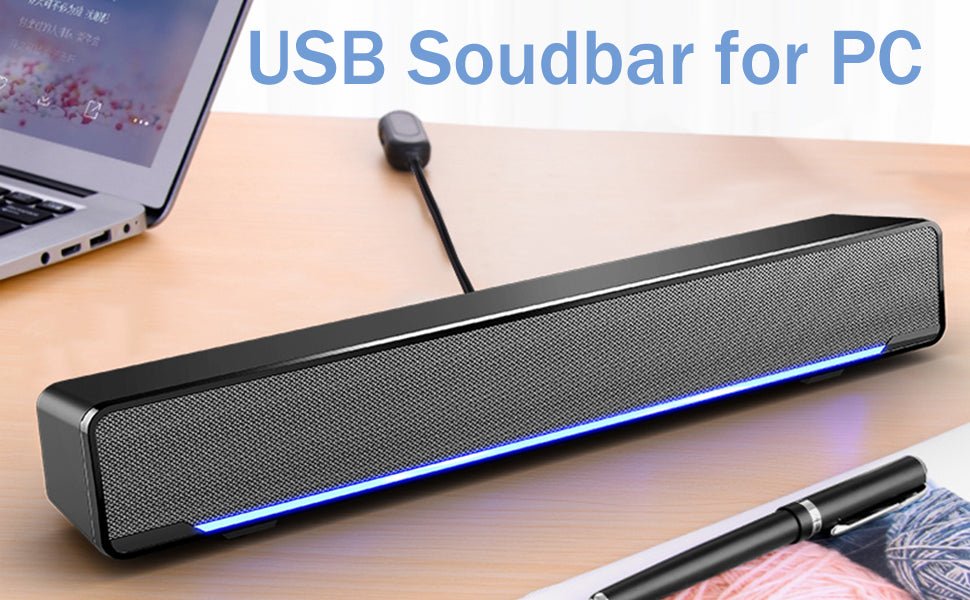 Sound Bars, Mini Speaker Stereo Subwoofer, Bass Surround Sound Box Wired, Music Player, with USB / 3.5 mm Audio Input for PC Laptop Smartphone Tablet MP3 MP4 - Amazing Gadgets Outlet