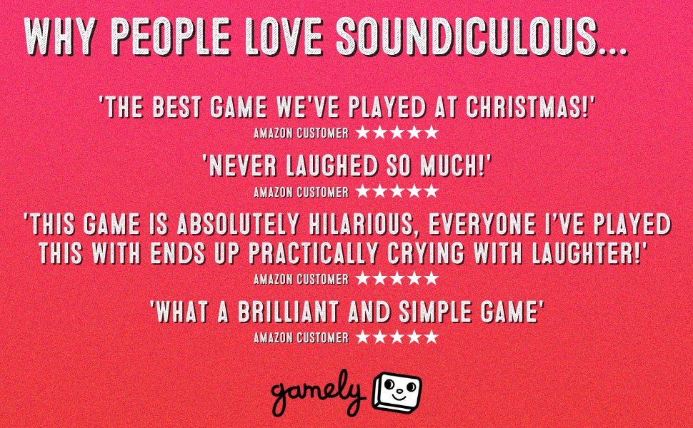 Soundiculous: The Pocketsize Party Game of Hilarious Sounds | The Family Friendly Card Game That Gets Kids, Adults and the Whole Family Laughing - Amazing Gadgets Outlet