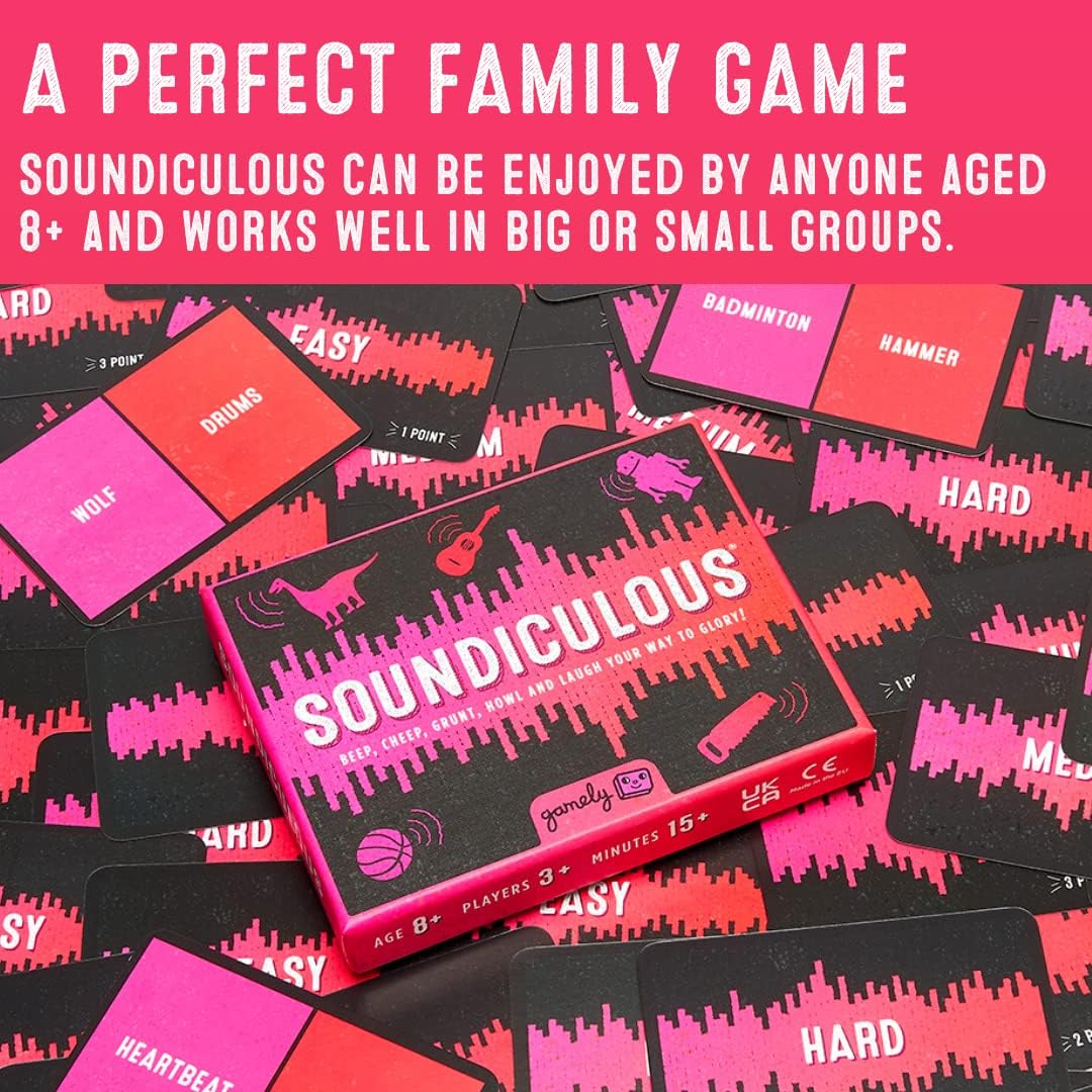 Soundiculous: The Pocketsize Party Game of Hilarious Sounds | The Family Friendly Card Game That Gets Kids, Adults and the Whole Family Laughing - Amazing Gadgets Outlet