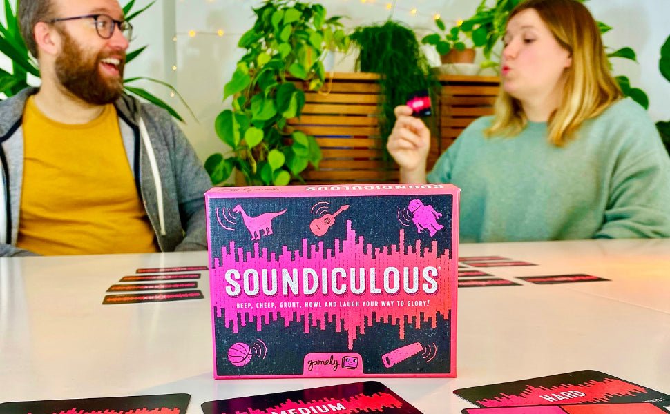 Soundiculous: The Pocketsize Party Game of Hilarious Sounds | The Family Friendly Card Game That Gets Kids, Adults and the Whole Family Laughing - Amazing Gadgets Outlet