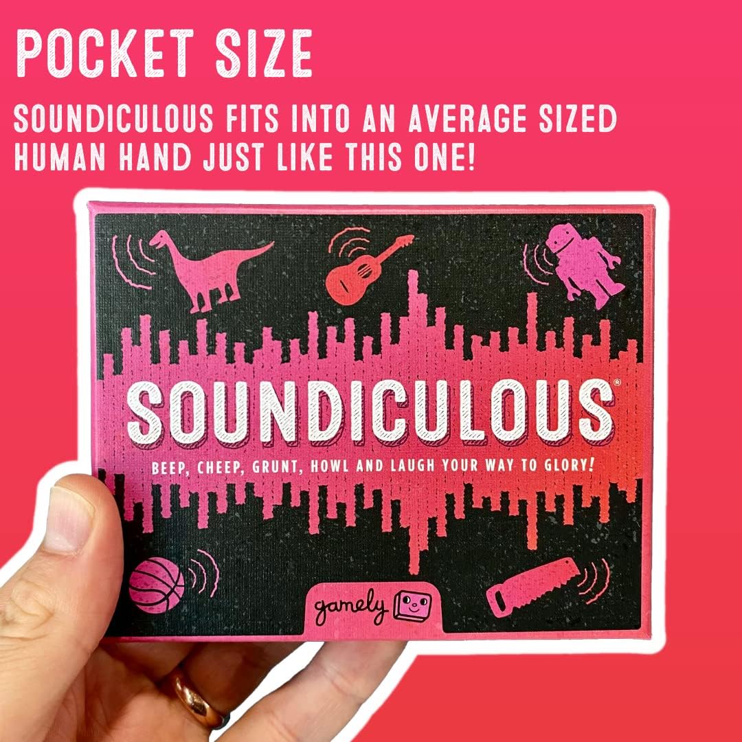 Soundiculous: The Pocketsize Party Game of Hilarious Sounds | The Family Friendly Card Game That Gets Kids, Adults and the Whole Family Laughing - Amazing Gadgets Outlet