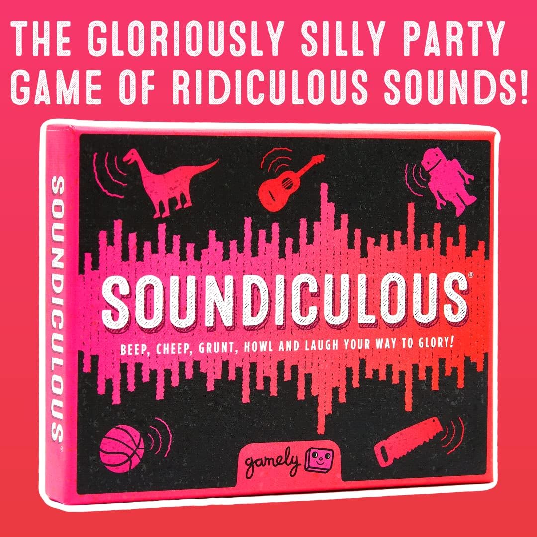 Soundiculous: The Pocketsize Party Game of Hilarious Sounds | The Family Friendly Card Game That Gets Kids, Adults and the Whole Family Laughing - Amazing Gadgets Outlet