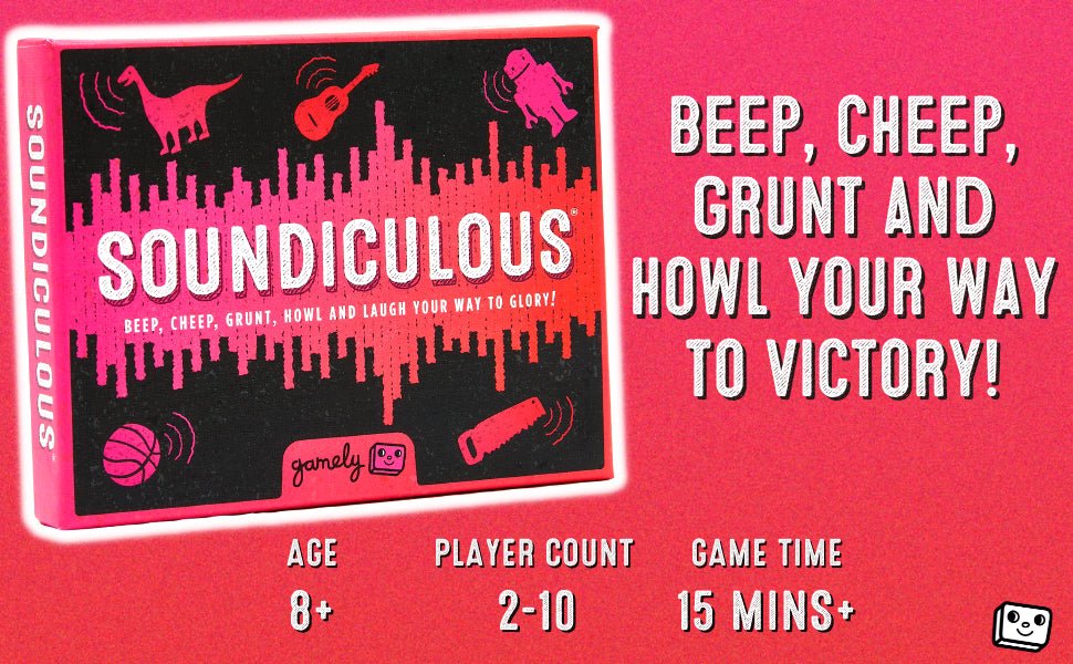 Soundiculous: The Pocketsize Party Game of Hilarious Sounds | The Family Friendly Card Game That Gets Kids, Adults and the Whole Family Laughing - Amazing Gadgets Outlet