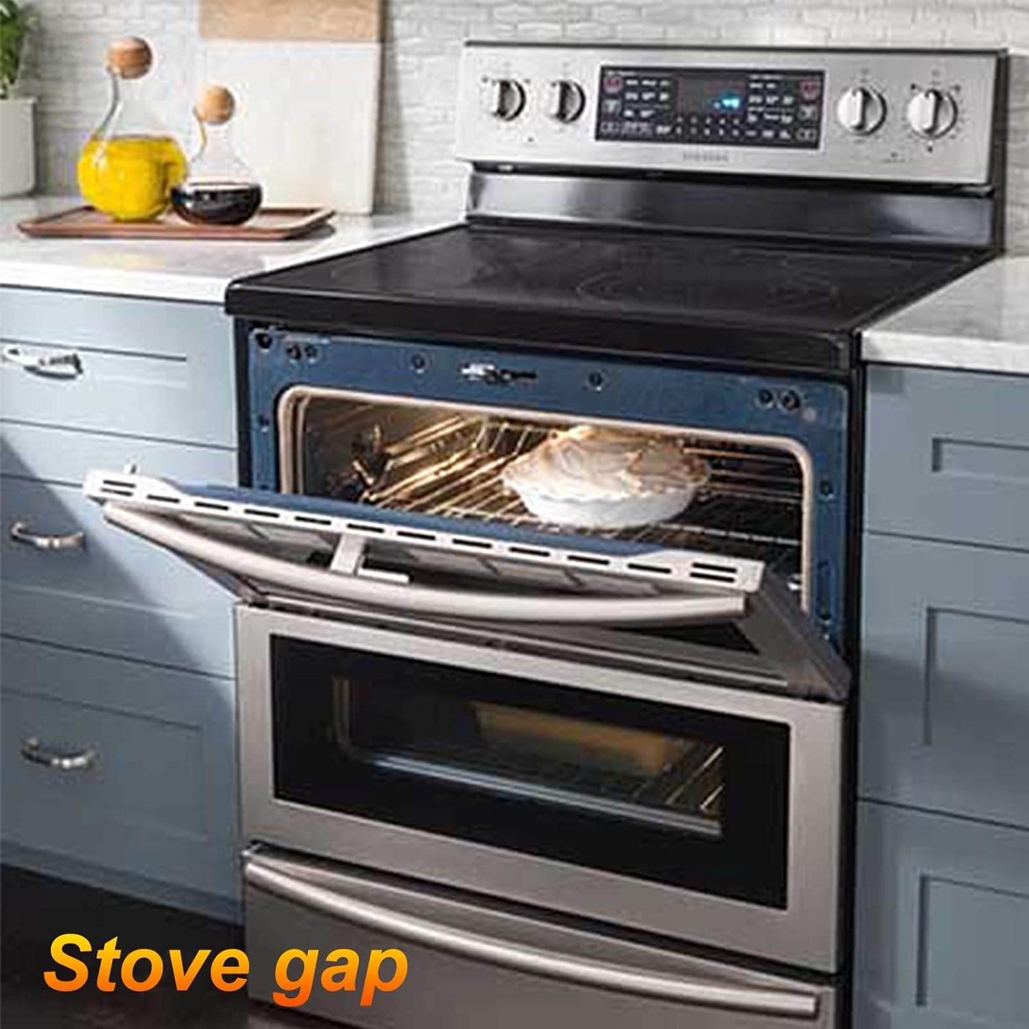 sourcing map Stove Gap Covers, Kitchen Stove Gap Filler, Aluminum Oven Gap Cover 25.59 in Length, Heat Resistant and Easy to Clean, Protect Gap Filler Sealing Spills On Countertop Stove, Silver - Amazing Gadgets Outlet