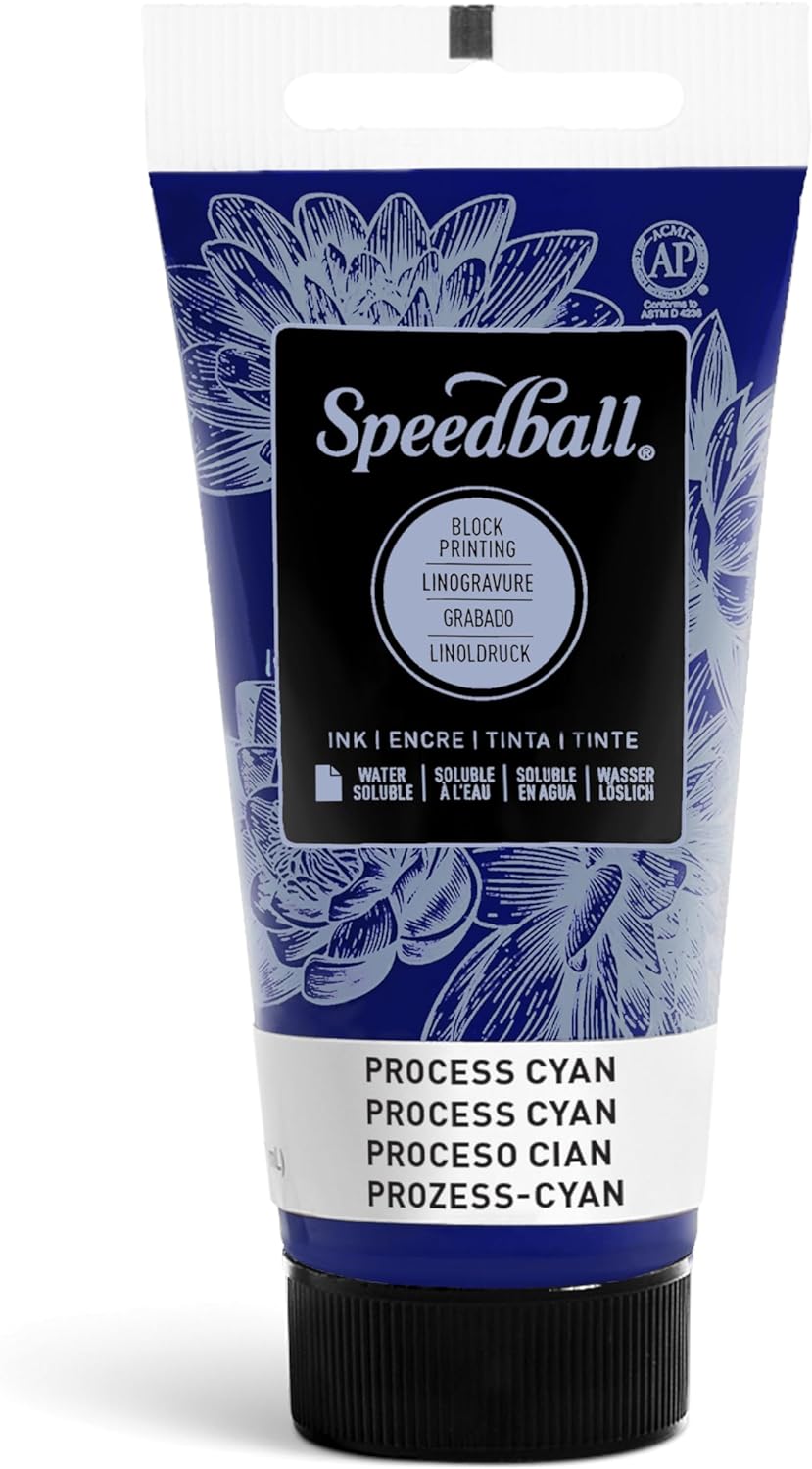 Speedball 75ml 2.5oz Water - Soluble Block Ink Black, For Block Printing, Lino Printing, Screen Printing, For Artists Kit - Amazing Gadgets Outlet