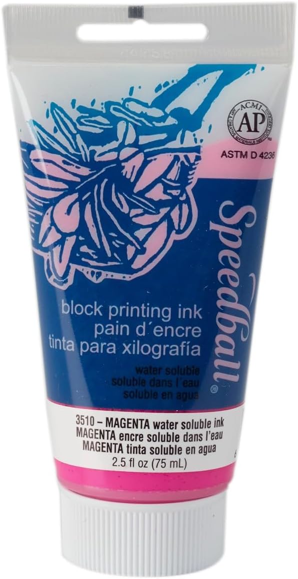 Speedball 75ml 2.5oz Water - Soluble Block Ink Black, For Block Printing, Lino Printing, Screen Printing, For Artists Kit - Amazing Gadgets Outlet