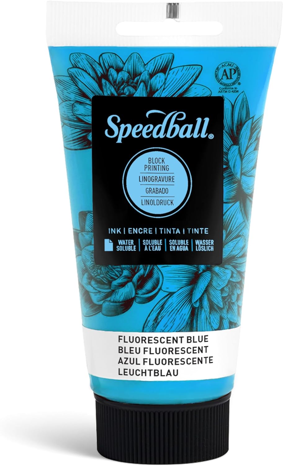 Speedball 75ml 2.5oz Water - Soluble Block Ink Black, For Block Printing, Lino Printing, Screen Printing, For Artists Kit - Amazing Gadgets Outlet