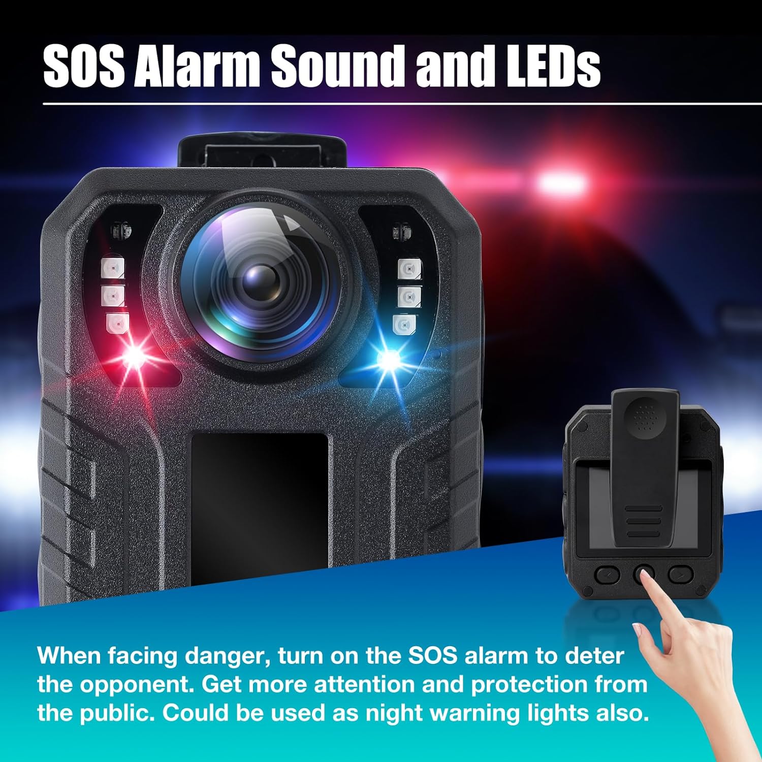 SPIKECAM Body Camera with Audio and Video and Night Vision, 10 Hours Battery Life, 2 Inch LCD, SOS Alarm Function Body Worn Camera for Security with Sound (64GB) - Amazing Gadgets Outlet