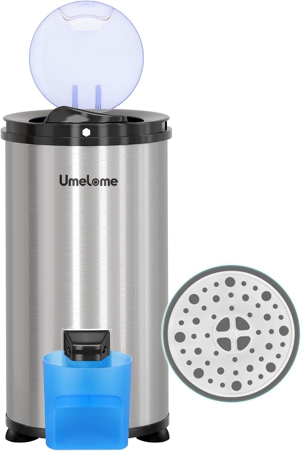 Spin Dryer 4kg by Umelome, Energy&Power Saving Spinner, Energy Efficiency Class: A+++, 2800 RPM Clothes Dryer, Gravity Drain dryer, Silvery - Amazing Gadgets Outlet