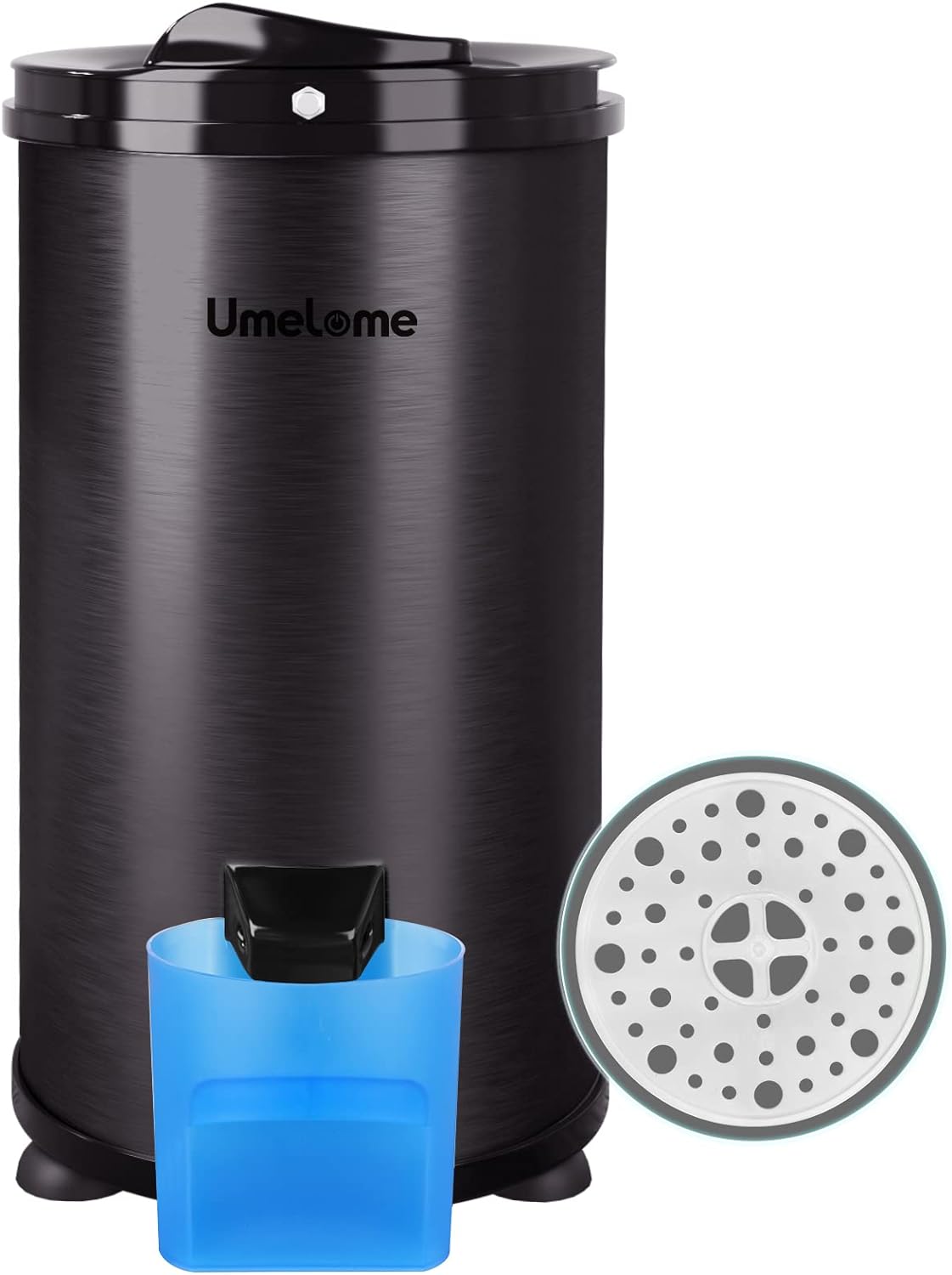 Spin Dryer 6kg by Umelome, Energy&Power Saving Spinner, Energy Efficiency Class: A+++, 2800 RPM Clothes Dryer, Gravity Drain dryer, Black - Amazing Gadgets Outlet