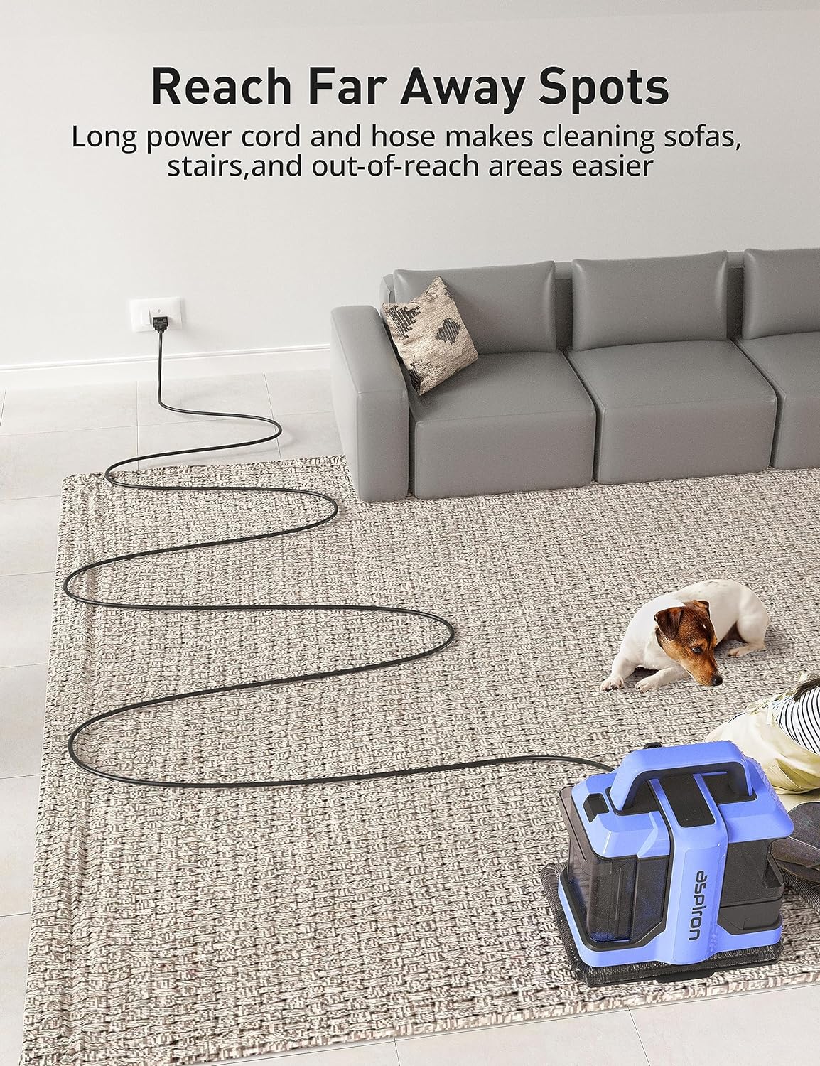 Spot Cleaner | Aspiron Portable Carpet Cleaner Machines | Lifts Spills, Stains and Pet Messes | 2 Cleaning Tools | Lightweight & Handheld | 1.1 Litre | Cleans Carpets, Upholstery & Car - Amazing Gadgets Outlet