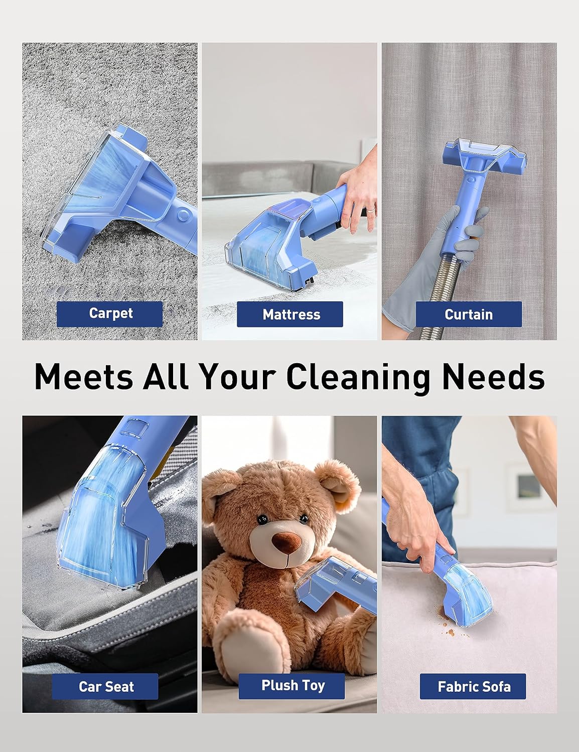 Spot Cleaner | Aspiron Portable Carpet Cleaner Machines | Lifts Spills, Stains and Pet Messes | 2 Cleaning Tools | Lightweight & Handheld | 1.1 Litre | Cleans Carpets, Upholstery & Car - Amazing Gadgets Outlet