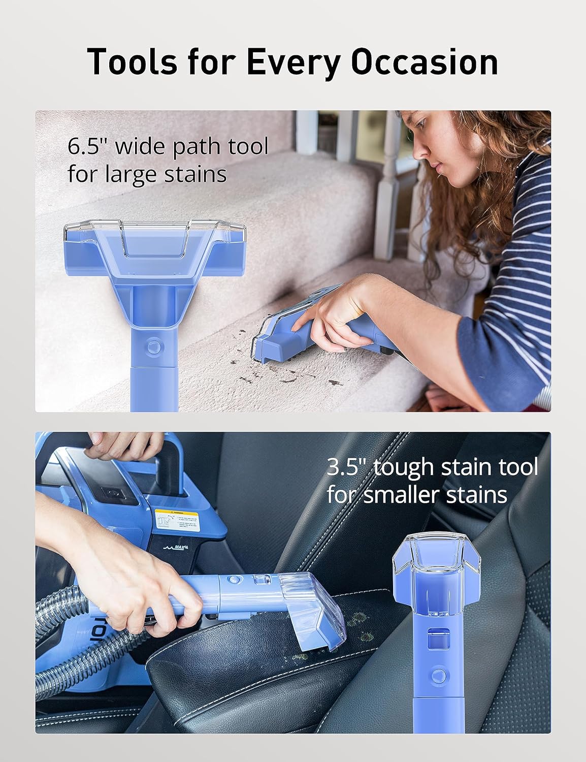 Spot Cleaner | Aspiron Portable Carpet Cleaner Machines | Lifts Spills, Stains and Pet Messes | 2 Cleaning Tools | Lightweight & Handheld | 1.1 Litre | Cleans Carpets, Upholstery & Car - Amazing Gadgets Outlet