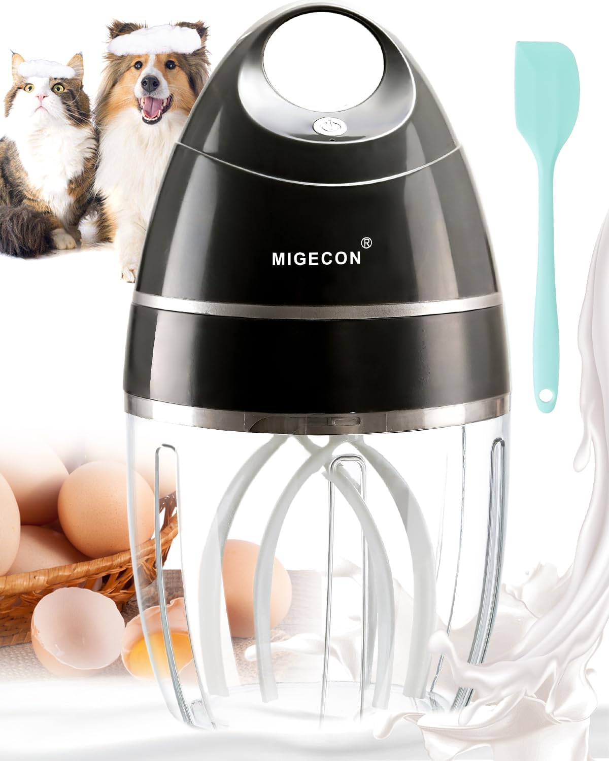Stand Mixer - Egg Beaters Electric Portable Kitchen Mixer Cake Mixer, Milk Frother, Stand Shampoo Frother, Use with Egg, Hot Chocolate, Cream(Dark Grey) - Amazing Gadgets Outlet
