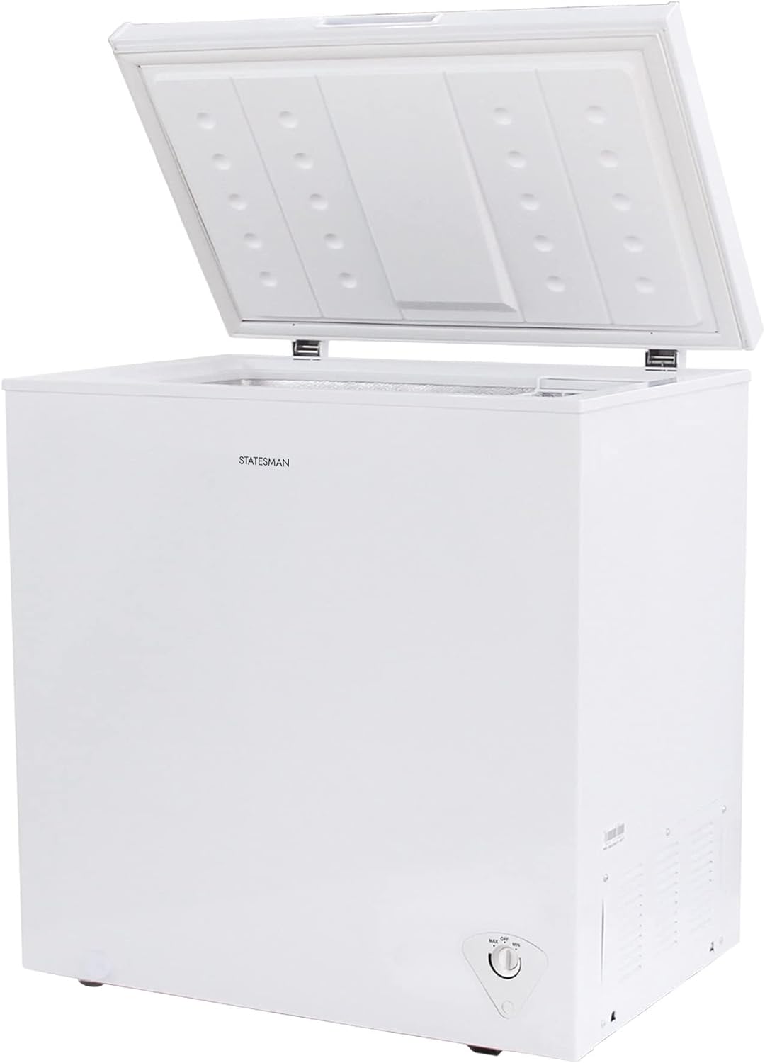 Statesman CHF198 Chest Freezer, 198 Litre, 95 cm Wide, 1x Freezer Basket, Adjustable Feet, Suitable for Outbuildings and Garages, Operates in Temperatures Down to - 15ºC, White - Amazing Gadgets Outlet