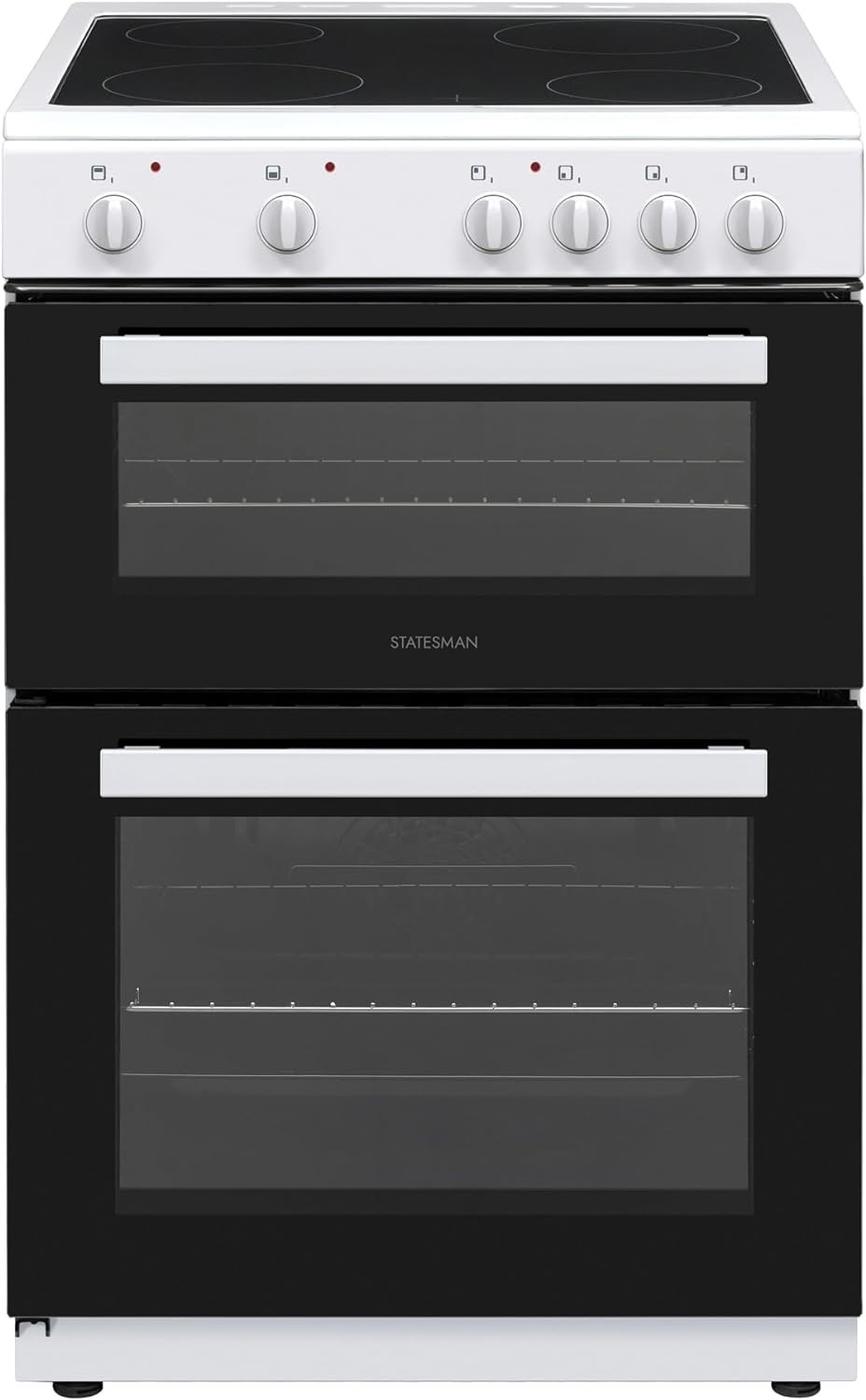 Statesman EDC60B Fan Assisted Double Oven Electric Cooker, 4 Zone Ceramic Hob, 60cm Wide, Black - Amazing Gadgets Outlet