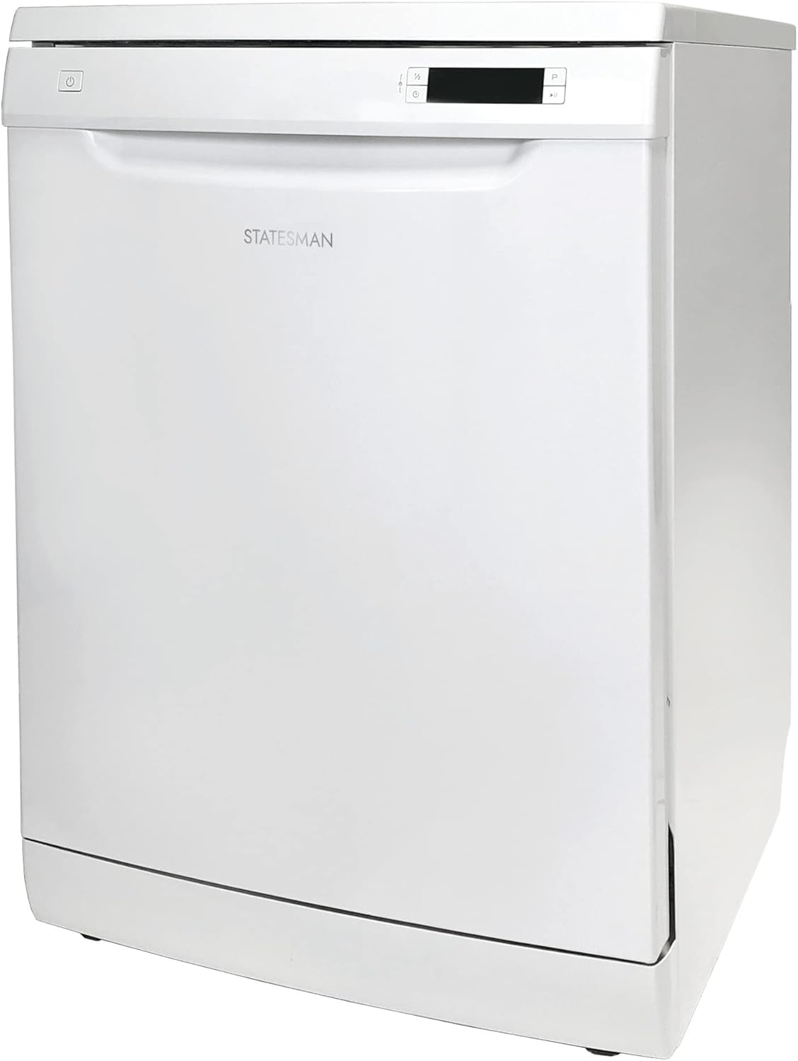 Statesman FD12PWE Freestanding 12 Place Full Size Dishwasher, Half Load Wash Function, 6 Wash Programms, Water Softness Adjustment, Cold Water Fill, 60 cm, White - Amazing Gadgets Outlet