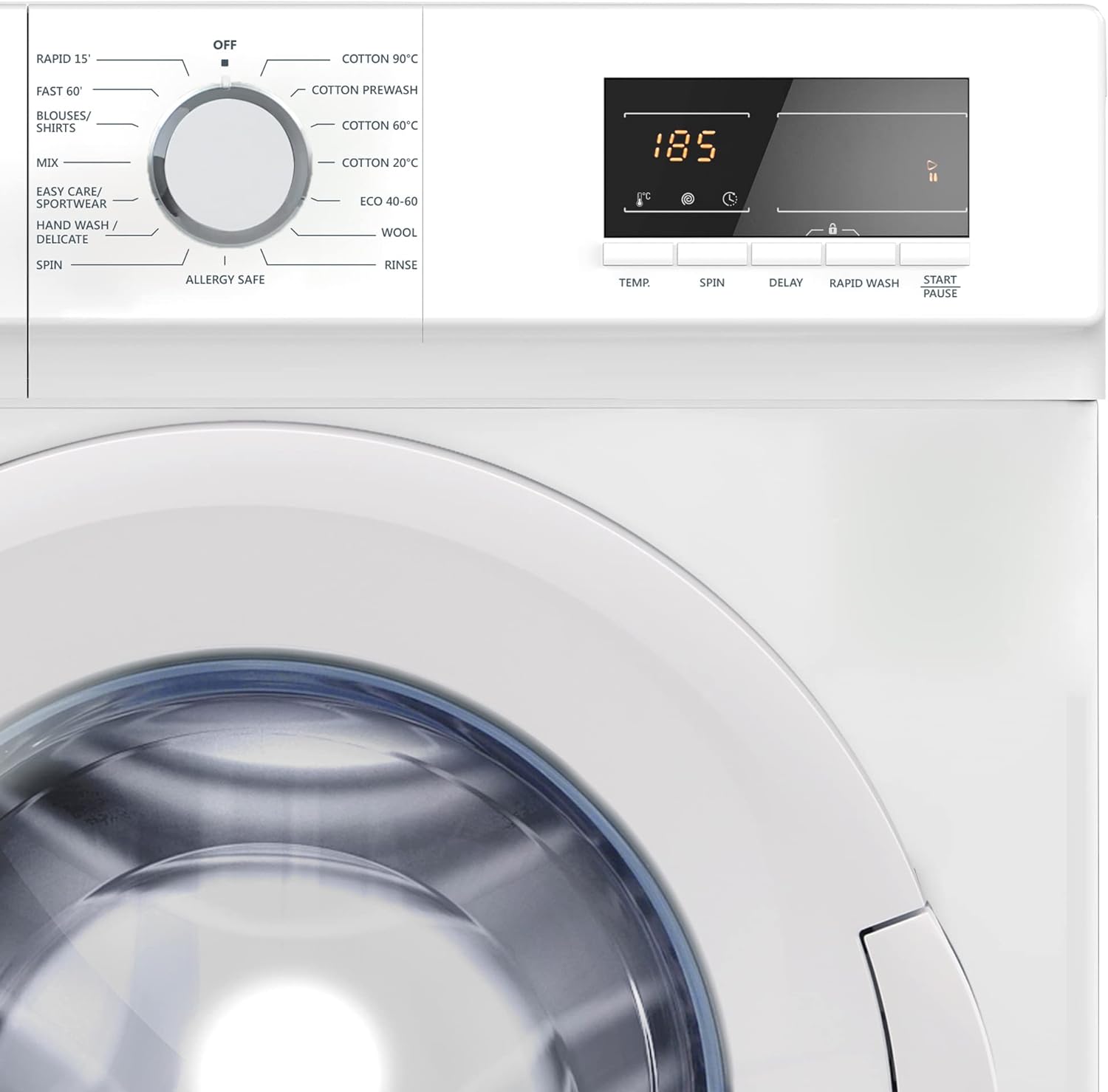 Statesman FWM0914W Freestanding Washing Machine 1400rpm, 9Kg Load Capacity, Front Load, 23 Hour Delay Timer, 15 Wash Programs, Eco & Anti - Allergy Wash, White - Amazing Gadgets Outlet