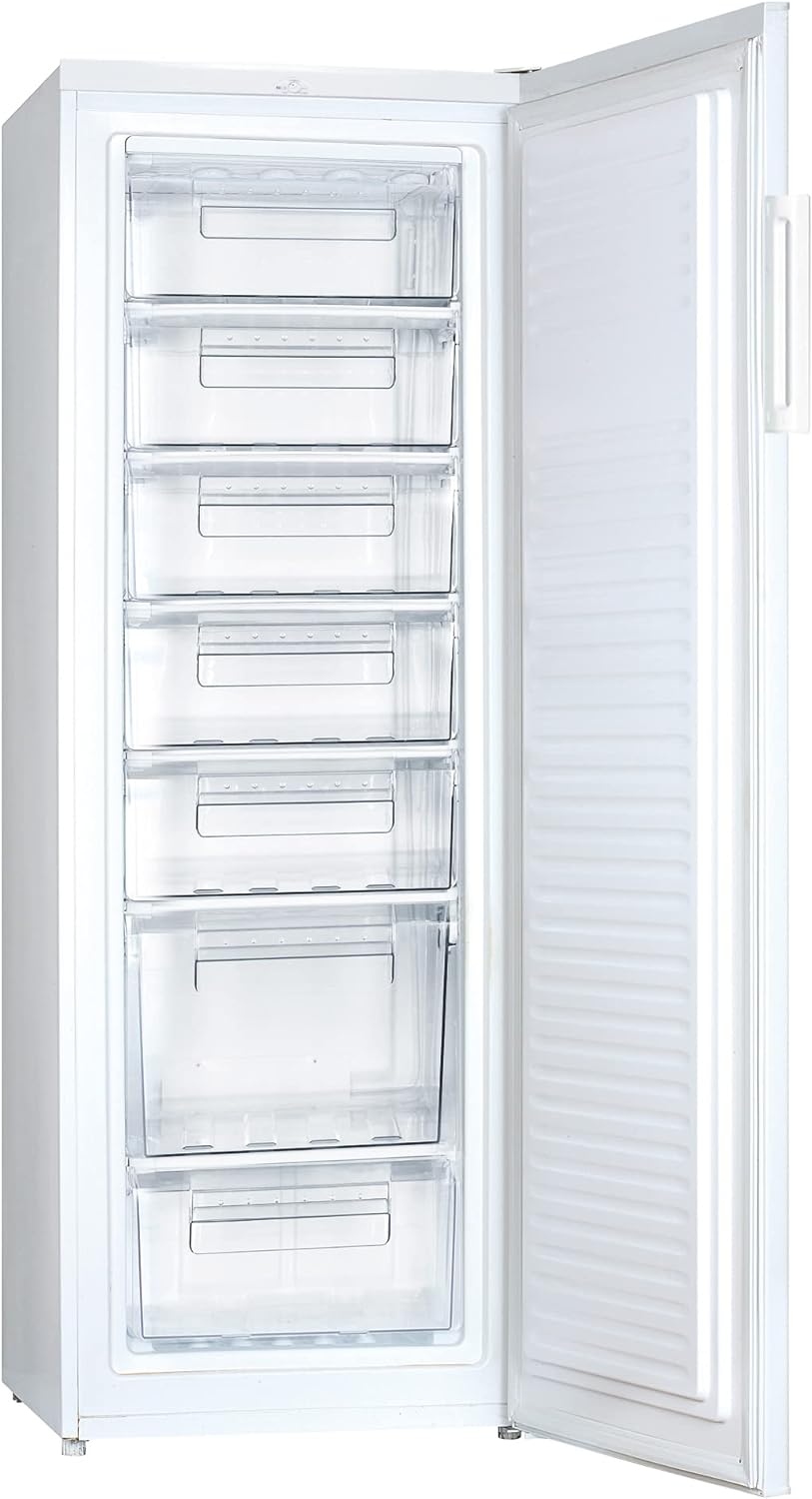 Statesman TF160LWE Tall Freezer 157 Litre, 2 Flap Closure Compartments, 3 Clear Drawers, Reversible Door, Adjustable feet, 55 cm Wide, 2 Year Parts & Labour Guarantee, White   Import  Single ASIN  Import  Multiple ASIN ×Product customization - Amazing Gadgets Outlet