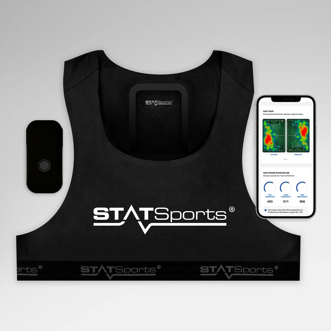 STATSports APEX Athlete Series GPS Soccer Activity Tracker Stat Sports Football Performance Vest Wearable Technology Adult Small - Amazing Gadgets Outlet