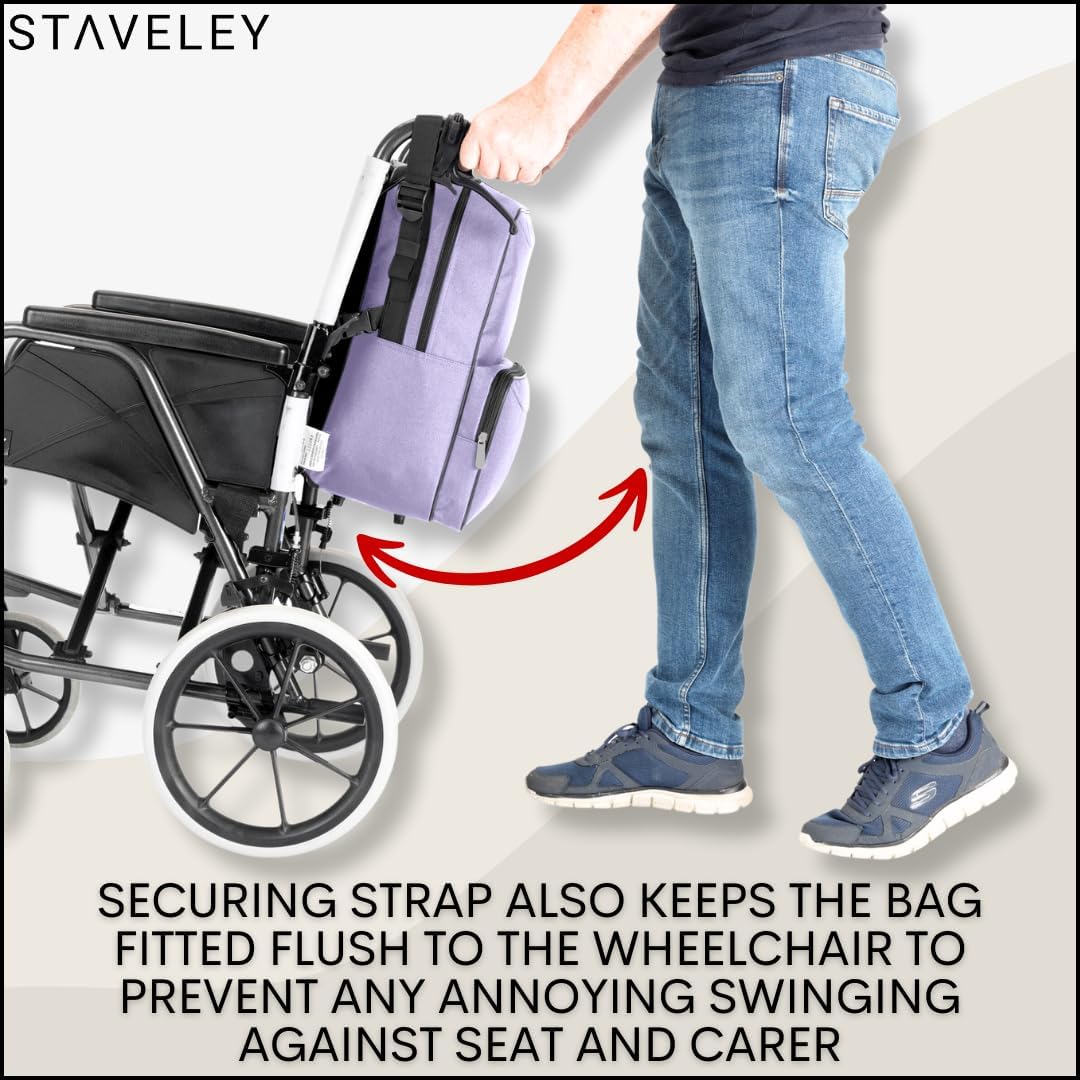 Staveley Wheelchair Bag |Wheelchair Backpack Wheelchair Bags for Back of Chair | Electric Wheelchair Storage Bag Accessories (Purple) - Amazing Gadgets Outlet