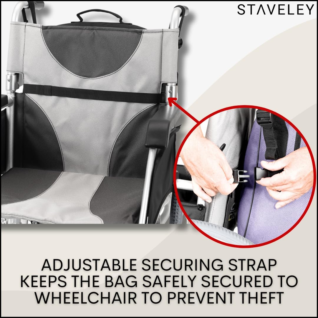 Staveley Wheelchair Bag |Wheelchair Backpack Wheelchair Bags for Back of Chair | Electric Wheelchair Storage Bag Accessories (Purple) - Amazing Gadgets Outlet