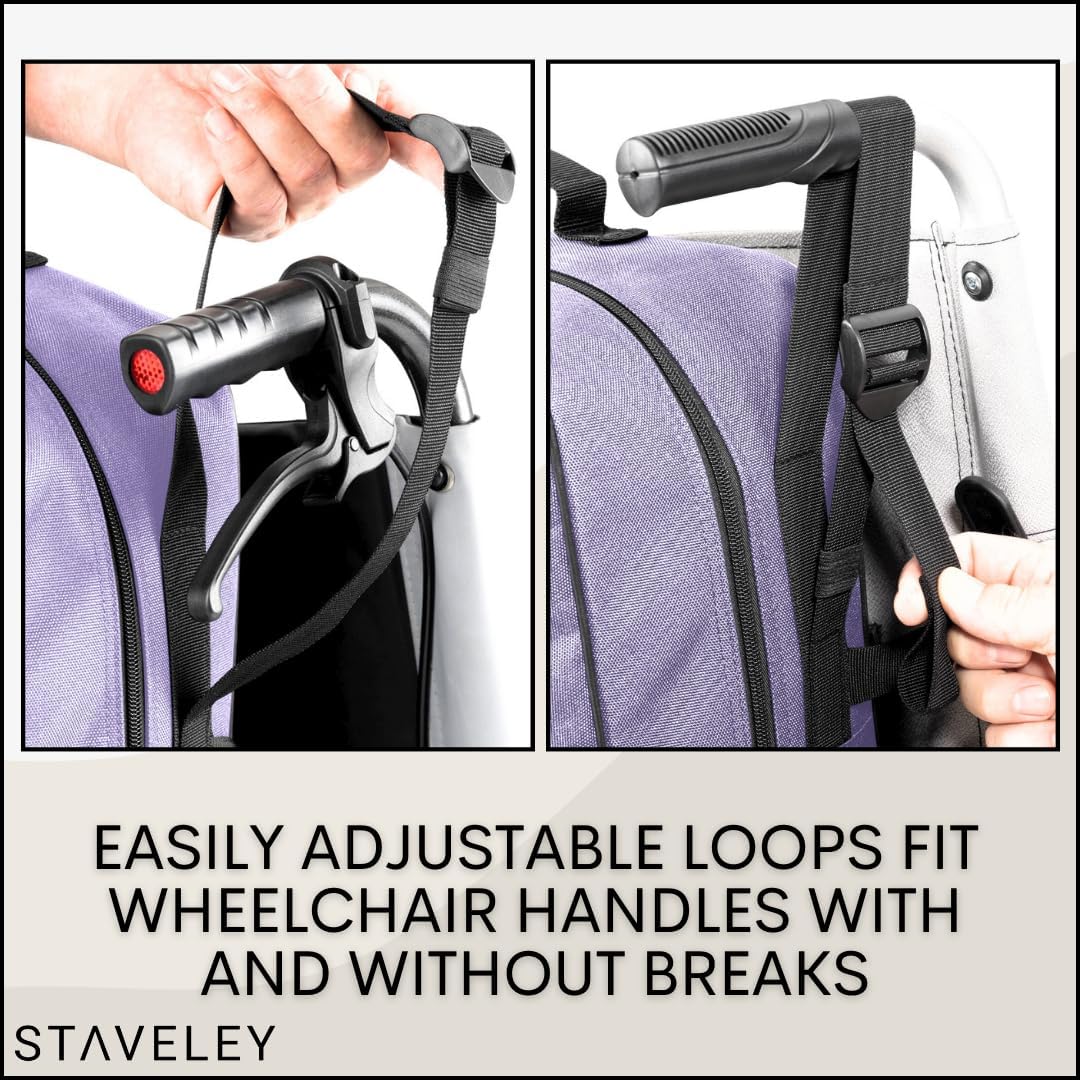 Staveley Wheelchair Bag |Wheelchair Backpack Wheelchair Bags for Back of Chair | Electric Wheelchair Storage Bag Accessories (Purple) - Amazing Gadgets Outlet