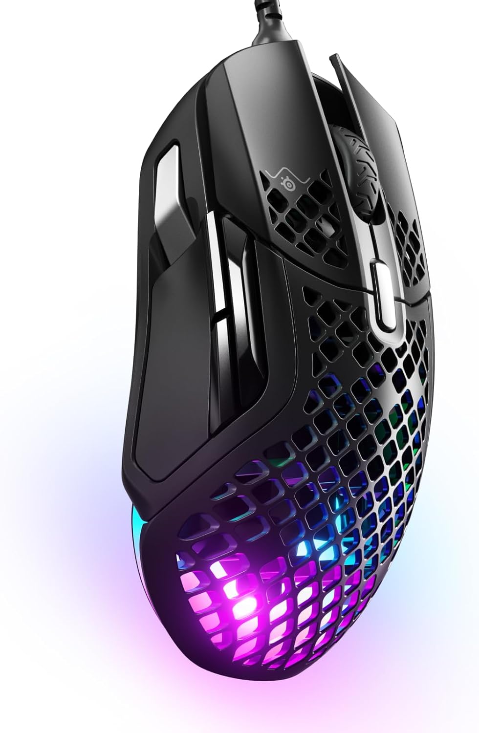 SteelSeries Aerox 3 Wireless - Holey RGB Gaming Mouse - Ultra - lightweight Water Resistant Design - 18K DPI TrueMove Air Optical Sensor - Snow - Amazing Gadgets Outlet