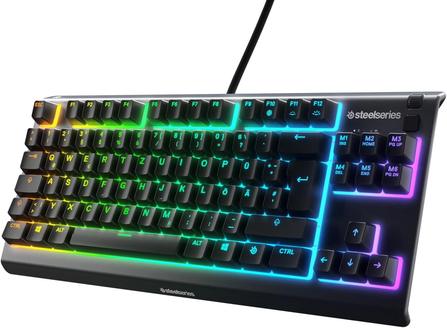 SteelSeries Apex 3 TKL - RGB Gaming Keyboard - Tenkeyless Compact Esports Form Factor - 8 - Zone RGB Illumination - IP32 Water & Dust Resistant - English QWERTY Layout - Amazing Gadgets Outlet