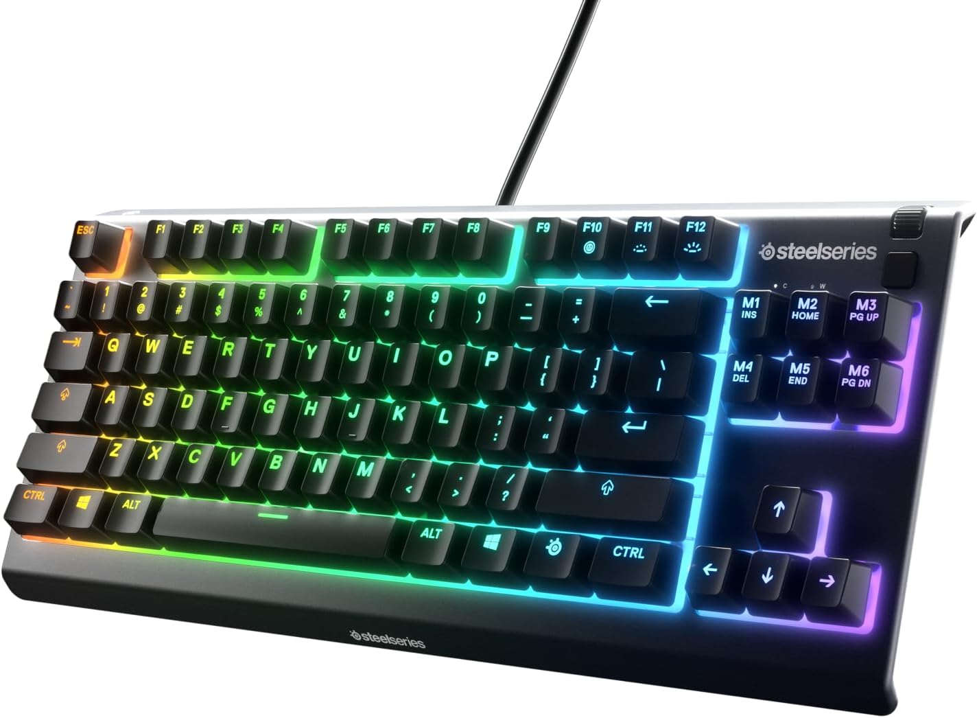 SteelSeries Apex 3 TKL - RGB Gaming Keyboard - Tenkeyless Compact Esports Form Factor - 8 - Zone RGB Illumination - IP32 Water & Dust Resistant - English QWERTY Layout - Amazing Gadgets Outlet