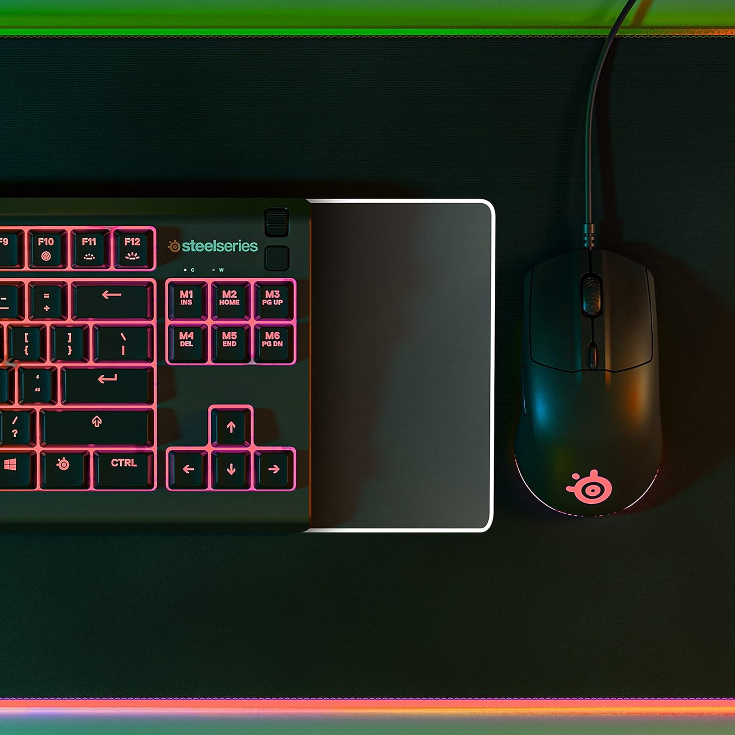 SteelSeries Apex 3 TKL - RGB Gaming Keyboard - Tenkeyless Compact Esports Form Factor - 8 - Zone RGB Illumination - IP32 Water & Dust Resistant - English QWERTY Layout - Amazing Gadgets Outlet