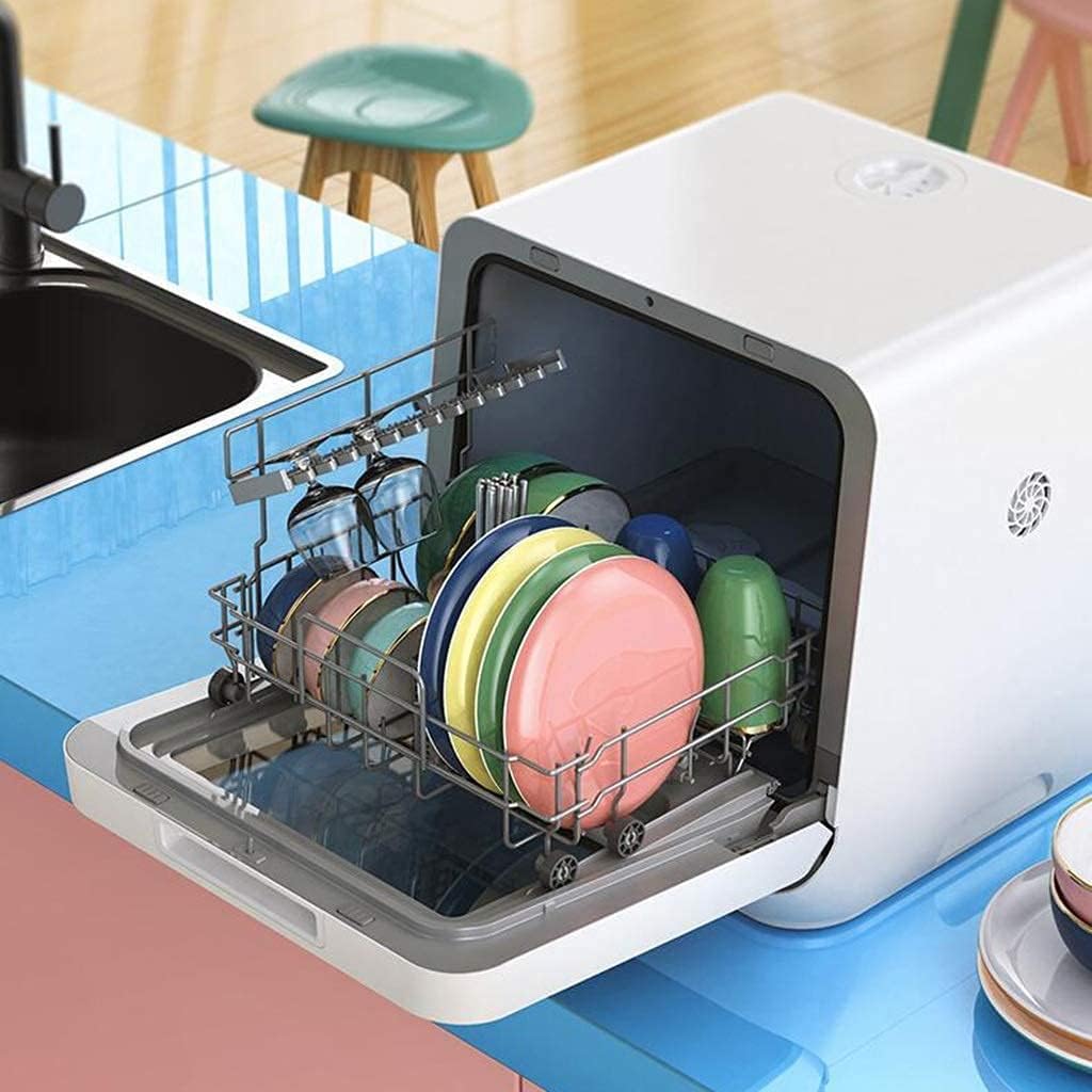 Sterilisers Mini Dishwasher Slimline Dishwasher Automatic Household Small Dishwasher 4 Kinds Of Washing Programs 72℃ High Temperature Disinfection (Color : Black, Size : 42 * 43.5 * 43.5cm) - Amazing Gadgets Outlet