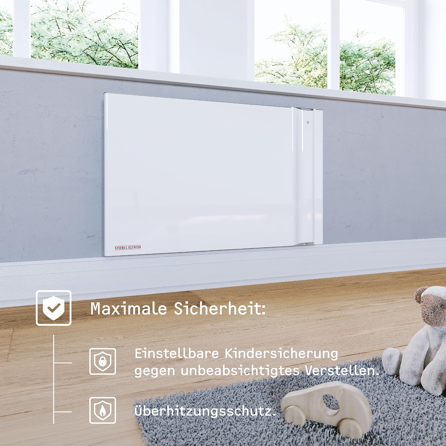 Stiebel Eltron Wall Mounted Duo convector CND 100 for About 10 sqm, Radiant+Convection Heating, Metal, 7 - Day Timer, Frost + overheating Protection, Open Window Detection, Lot 20 compliant, 234814 - Amazing Gadgets Outlet