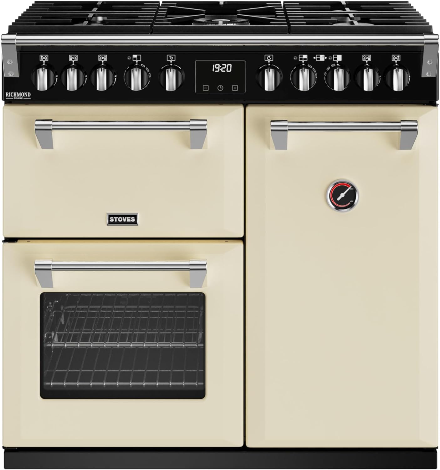 Stoves Richmond Deluxe ST DX RICH D900DF CC 90cm Dual Fuel Range Cooker - Cream - A Rated - Amazing Gadgets Outlet